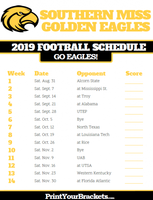 Southern Miss Golden Eagles vs. UTEP Miners at M.M. Roberts Stadium